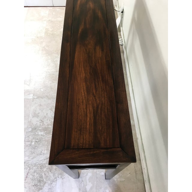 Chinese Rosewood Console Table With Carved Spiral Details and Architectural Form For Sale - Image 10 of 11