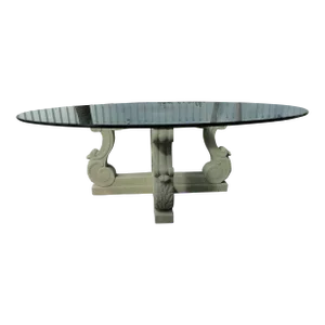 1980s Neoclassical Michael Taylor Four-Lyre Concrete Table Base