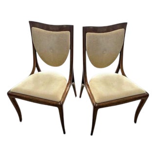 Stunning Signed Pair of Thos. Moser Sabina Side Chairs, a Masterclass in the Unification of Dramatic, Sculptural Geometry and Organic Comfort. For Sale