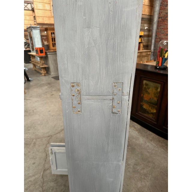Gray Patinated Wood Workshop Shelf For Sale - Image 8 of 11