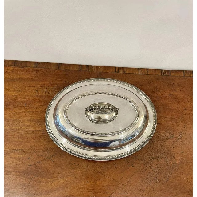 Antique Edwardian Silver Plated Entrée Dish For Sale - Image 5 of 8