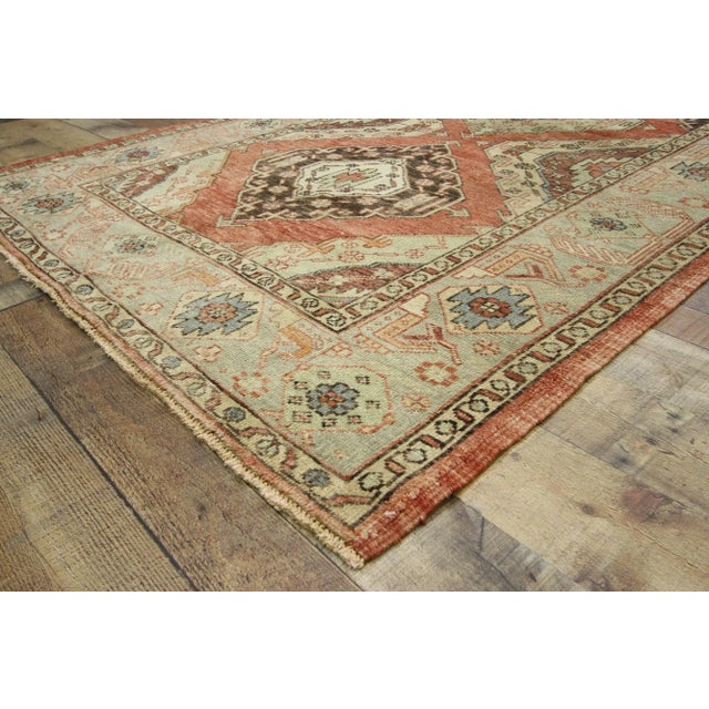 Textile Vintage Turkish Oushak Rug - 04'09 X 11'03 For Sale - Image 7 of 8