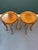French 20th Century French Louis XV Carved Yew and Mahogany Floral Marquetry Side Tables (Pair) For Sale - Image 3 of 9