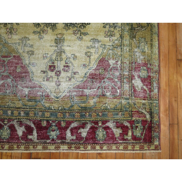 Early 20th Century Antique Zabihi Collection Persian Isfahan Prayer Carpet - 4'6" x 6'5" For Sale - Image 5 of 8