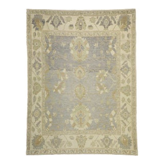 Vintage Gray Turkish Oushak Rug - 09'03 X 12'00 For Sale