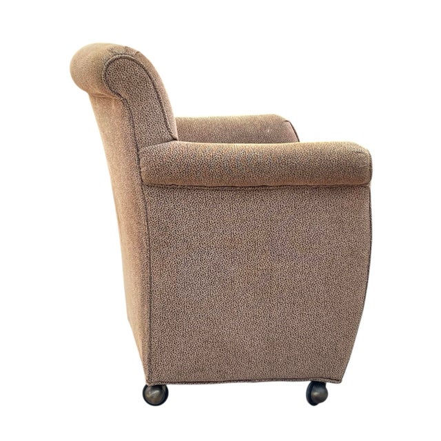 Cheetah Style Tub Chairs on Casters, Set of Four, Postmodern, Vintage, Game Chairs, Dining Arm Chairs For Sale - Image 4 of 12