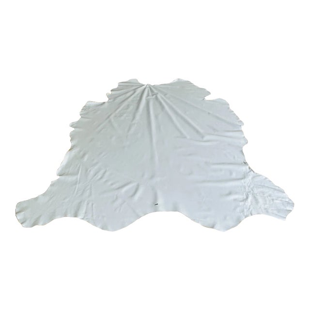 Pale Blue Aniline Dyed Leather Hide For Sale