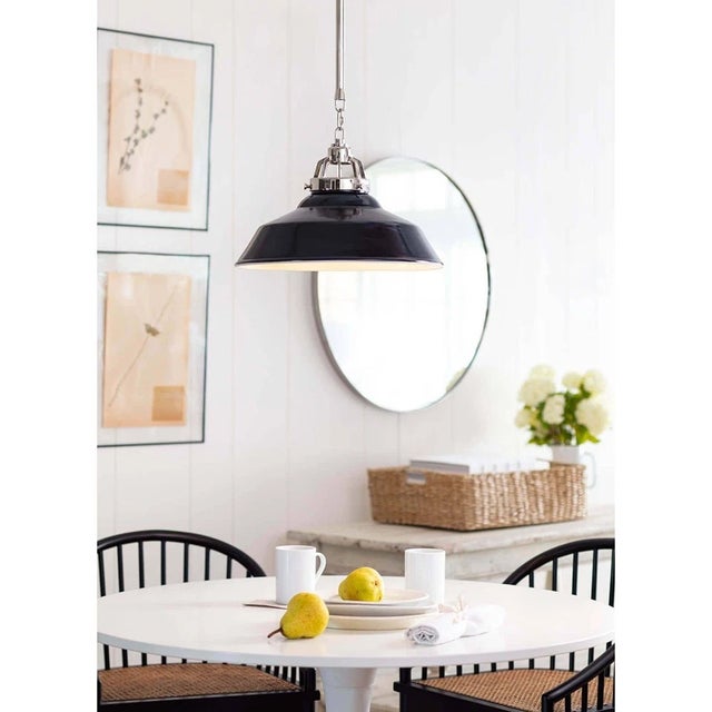 Navy Blue Regina Andrew Maine Large Navy Blue & Nickel Ceramic Pendant Light For Sale - Image 8 of 14