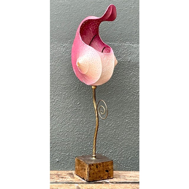 Late 20th Century Vintage Italian Paper Nautilus Shell Lamp For Sale - Image 5 of 12