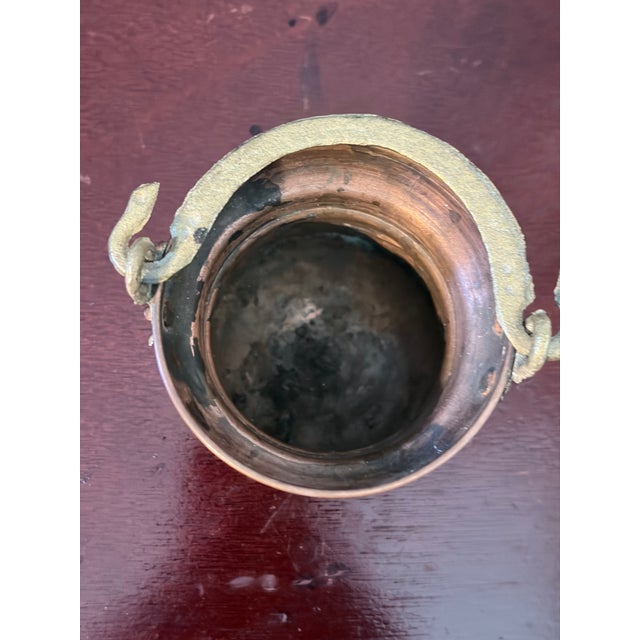 Copper Antique Cooper Fire Cauldron For Sale - Image 8 of 10