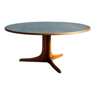 Round Etched Coffee Table, 1970s For Sale