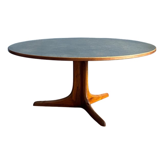 Round Etched Coffee Table, 1970s For Sale