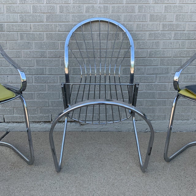 1970s Gastone Rinaldi for Rima Chrome Cantilever Dining Chairs- Set of 4 For Sale - Image 11 of 13