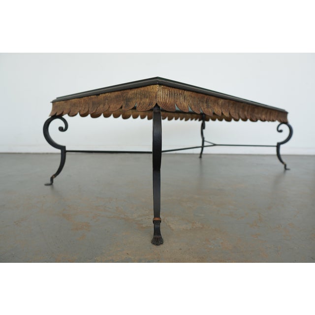 Vintage Minton-Spidell Scalloped Gilt & Iron Coffee Table For Sale - Image 10 of 12