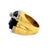 Mid 20th Century Diamond Onyx 18k Two Tone Gold Carved Face Ring - Size 9.5 For Sale In Miami - Image 6 of 7
