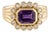 Art Deco Amethyst Cocktail Ring | Chunky 18k Gold Plated Band Ring | Vintage Style February Birthstone Ring Us 7 For Sale