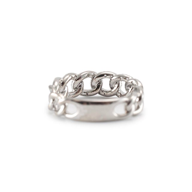 18k White Gold Link Diamond Band Ring Size 6.5 For Sale In Houston - Image 6 of 8