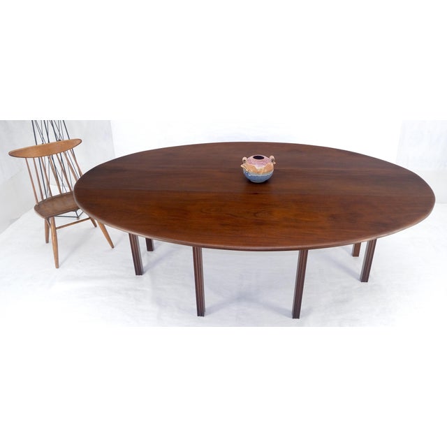 Solid Walnut Very Fine Large 8' Long Console 24" Drop Leaf Dining Console Table For Sale - Image 9 of 11