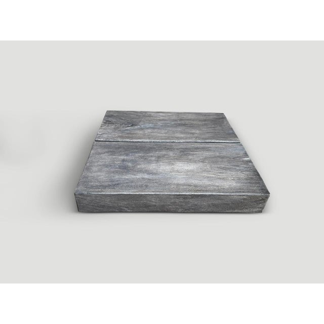 Andrianna Shamaris Minimalist Grey Stained Wood Coffee Table For Sale In New York - Image 6 of 6
