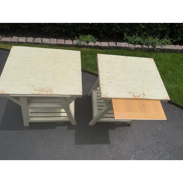 English Munder Skiles Pair of Side Tables, “Orchard Stand” For Sale - Image 3 of 4