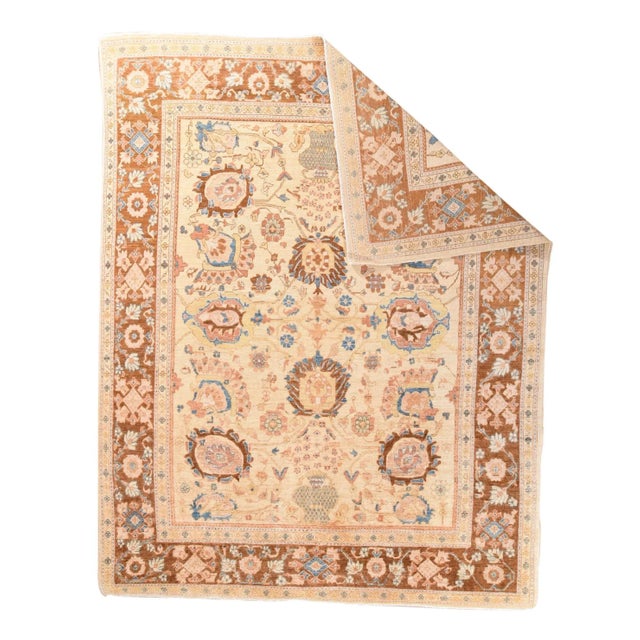 Post WWII scatters and larger pieces in Persian curvilinear styles woven in the Pakistani city of Peshawar. Medium weave,...