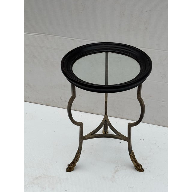 1970s Bernhardt Brass Hoofed Drink or Side Table For Sale - Image 5 of 6