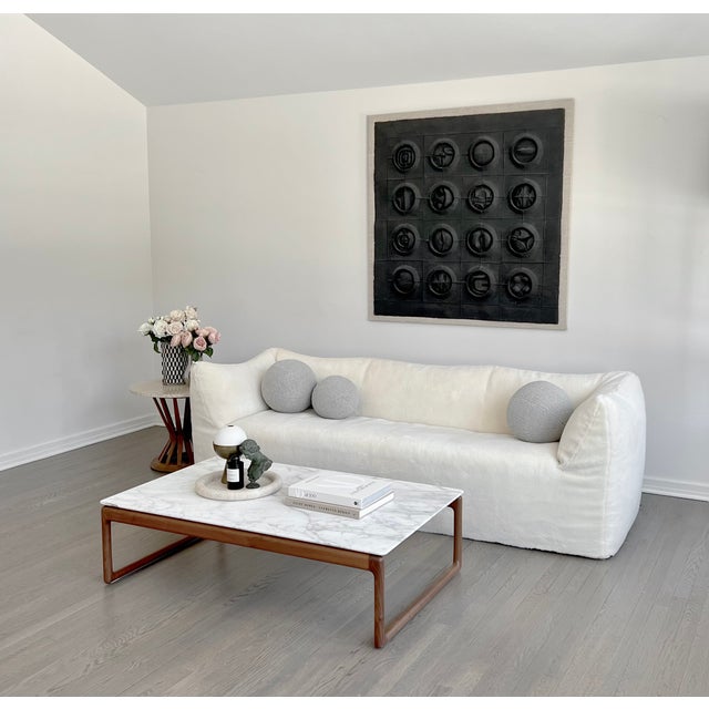 Contemporary Ball Pillow in Dedar Karakorum Gray Boucle- 10" For Sale - Image 3 of 6