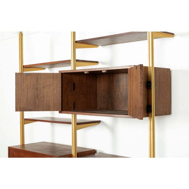Brown Mid Century Omni Wood Modular Wall Unit Shelving & Bookcase by George Nelson For Sale - Image 8 of 17