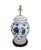 Ceramic Pair of Vintage Brunschwig & Fils Cadiz Table Lamps - Blue and Cream Ceramic With Boar and Deer Motif For Sale - Image 7 of 17