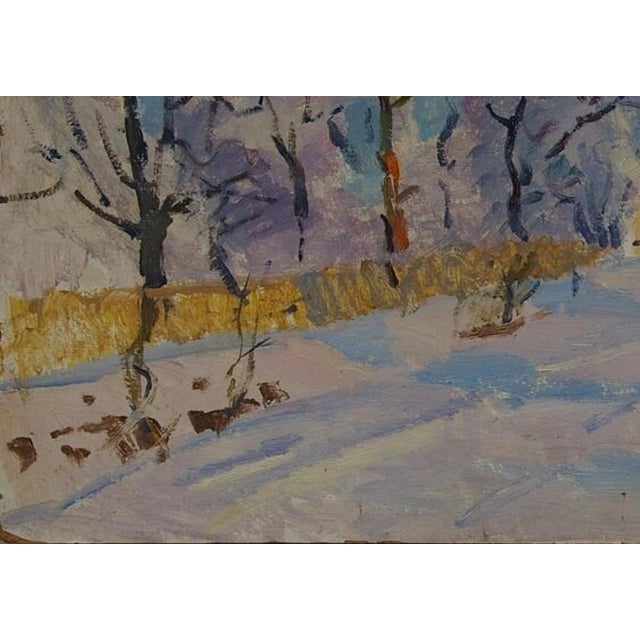 1960s Winter Landscape Painting, Original Soviet Impressionism, Kozik (1965) 50-70 For Sale - Image 5 of 6