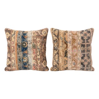 Blue Anatolian Rug Pillow Cover 24'' X 24'' - Set of Two For Sale