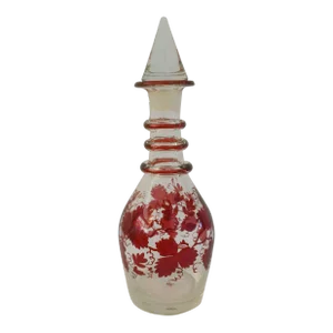 Mid-Century Crystal Grapevine Aperitif Decanter