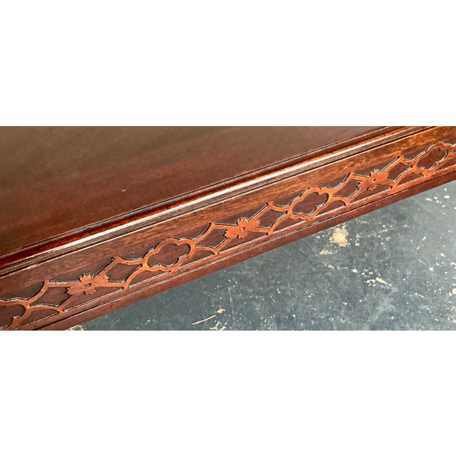 Vintage Boho Henredon Carved Fretwork Extendable Dining Table For Sale In West Palm - Image 6 of 12