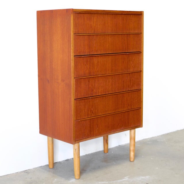 Danish Teak Six Drawer Dresser For Sale In Boston - Image 6 of 9