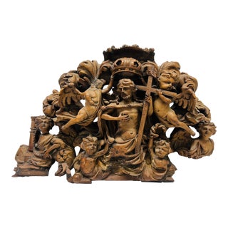 18th Century, Spanish Baroque Carving the Resurrection of Jesus For Sale