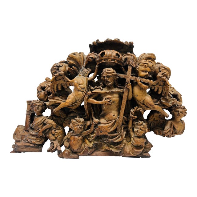 18th Century, Spanish Baroque Carving the Resurrection of Jesus For Sale