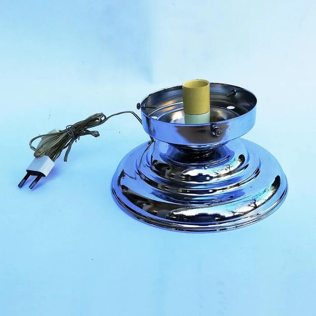 Chromed Metal & Glass Table Lamp by Toni Zuccheri for VeArt, 1970s, in Good conditions. Designed 1970 to 1979 European...