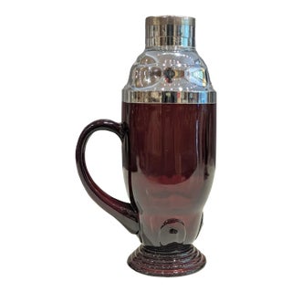 Art Deco Revival Amethyst Glass Cocktail Shaker For Sale