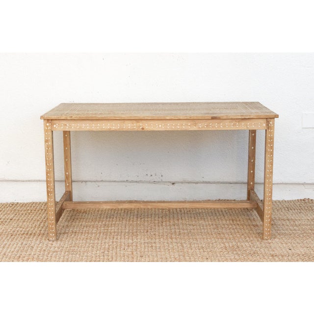 Farmhouse Sun-Bleached Farmhouse Inlay Table For Sale - Image 3 of 10