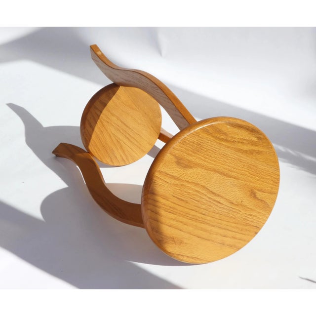 1950s Amsterdam School Two Tiered Oak Plant Stand, 1950s For Sale - Image 5 of 11