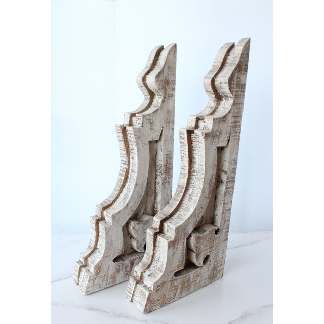 Rustic European Rustic French Style Carved Corbels Set/2 For Sale - Image 3 of 3