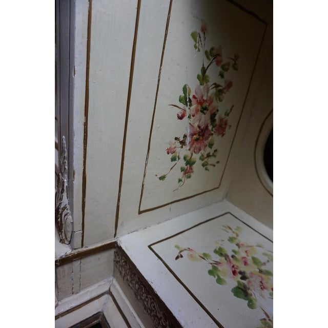 French Hand-Painted Console Table with Mirror and Floral Painting, 1900s For Sale - Image 6 of 18