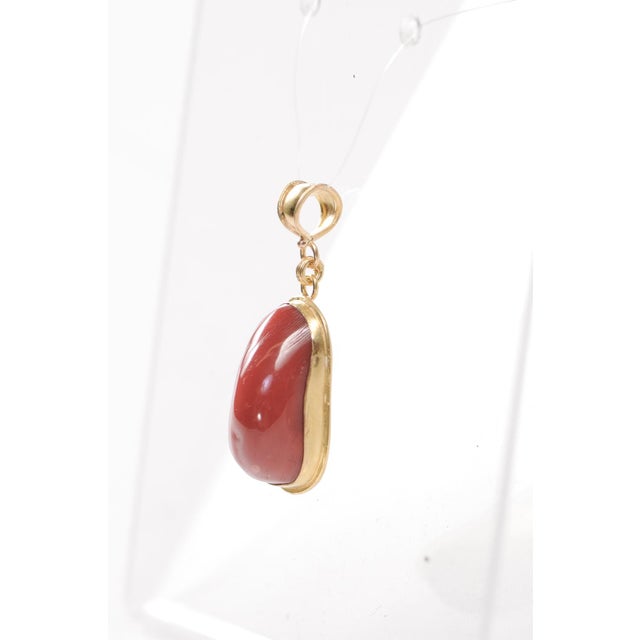 Coral Pendant W 21k Gold Trim & Bail For Sale In Atlanta - Image 6 of 8