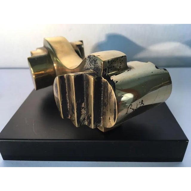 Abstract Sculpture in Brass by Eli Riva, Italy, 1985 For Sale - Image 10 of 11