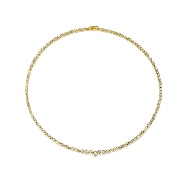 Nina Zhou Jewelry Nina Zhou Diamond Riviera Graduated Tennis Necklace in 14k Gold For Sale - Image 4 of 12