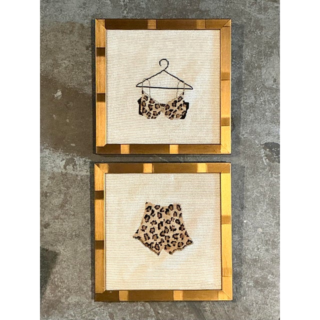 Late 20th Century Vintage Original Needlepoint Swimsuit - Set of 2 For Sale - Image 5 of 12