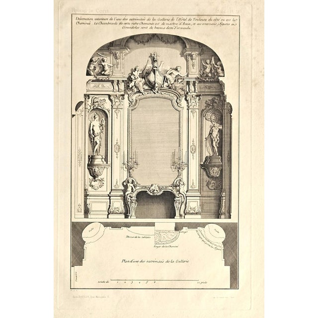 Rococo French Antique Arichtecture Interior Lithograph For Sale - Image 3 of 5
