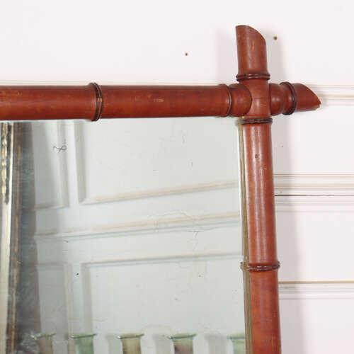 Large French Faux Bamboo Mirror, 1890s For Sale - Image 4 of 9