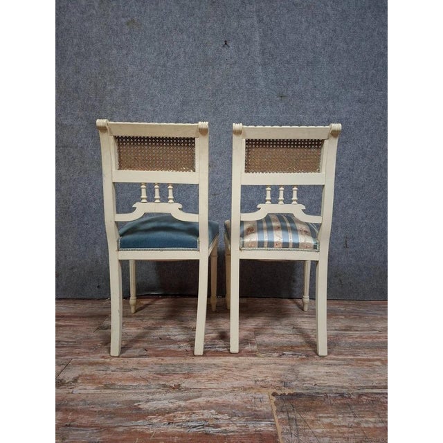 Louis XVI Chairs in Lacquered Wood For Sale - Image 6 of 8