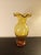 1990s 1990s Crate & Barrel Optic Ruffled Edge Amber Fluted Vase For Sale - Image 5 of 6